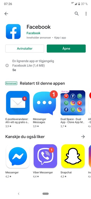Velg Åpne