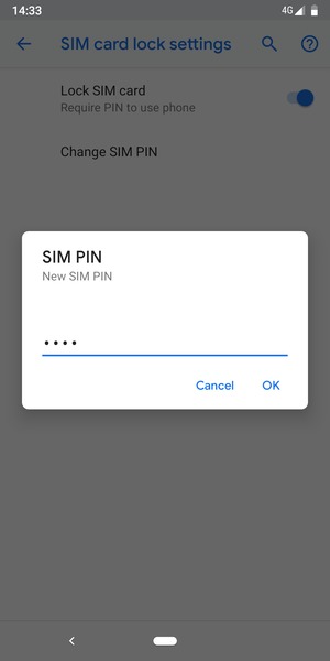 Enter your New SIM PIN and select OK