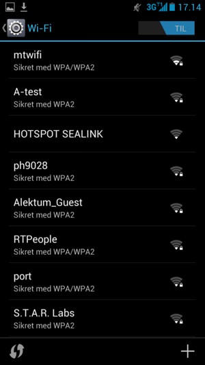 Vælg det trådløse netværk, du ønsker at oprette forbindelse til