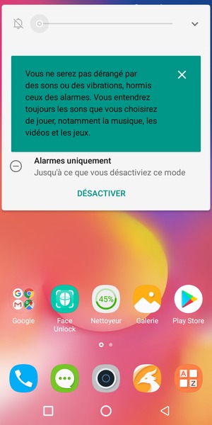 Appuyez une fois de plus pour passer en mode silencieux