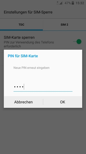 Bestätigen Sie Ihre neue PIN und wählen Sie OK