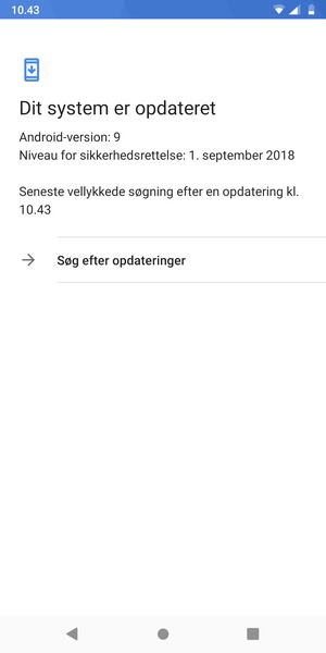 Hvis din telefon er opdateret, vil du se følgende skærmbillede
