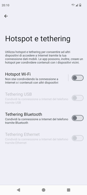 Seleziona Hotspot Wi-Fi