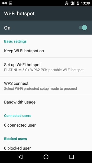 Your phone is now set up for use as a modem