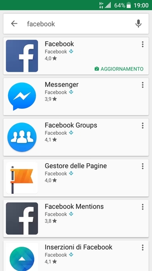 Seleziona l'applicazione