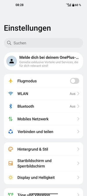 Wählen Sie Mobiles Netzwerk