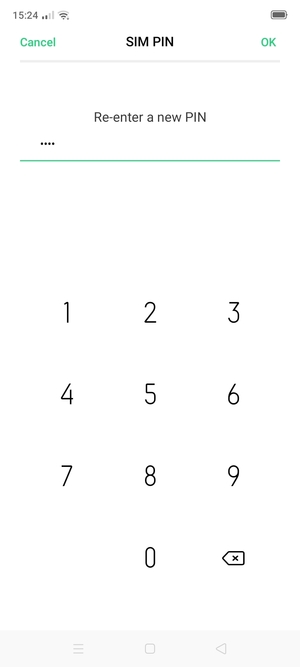 Confirm your new SIM PIN and select OK