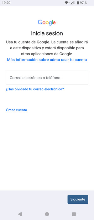 Introduzca su dirección de Gmail y seleccione Siguiente