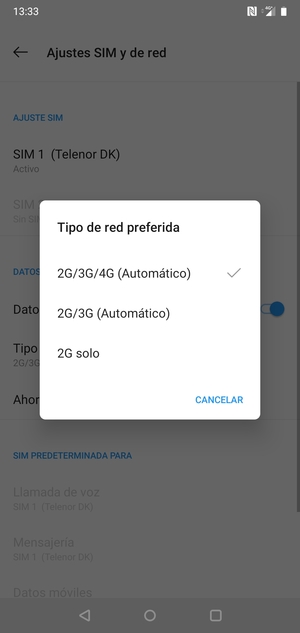 Seleccione la opción deseada