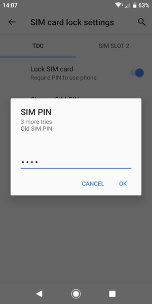 Enter your Old SIM PIN and select OK