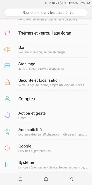 Faites défiler et sélectionnez Sécurité et localisation