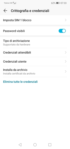 Seleziona Imposta SIM blocco