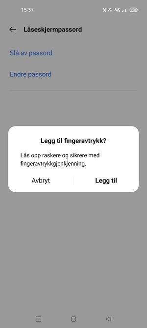 Velg ønsket alternativ