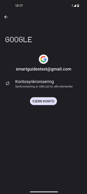 Velg Kontosynkronisering