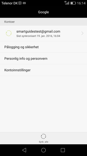 Velg sikkerhetskopi-kontoen din