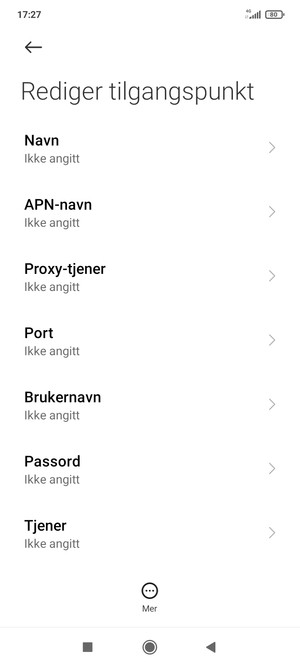 Skriv inn internett-informasjon