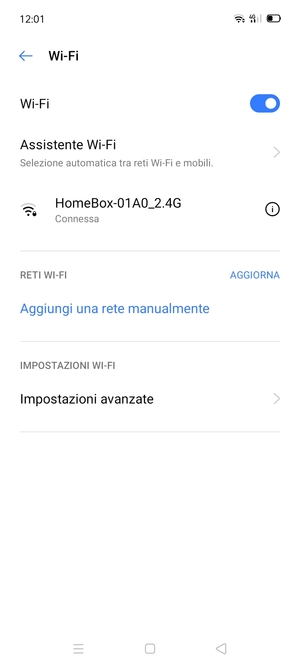 Ora sei connesso alla rete Wi-Fi