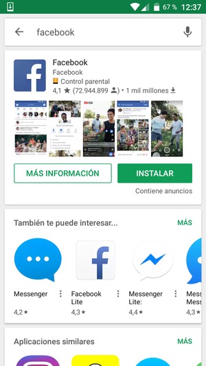 Seleccione la aplicación