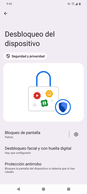 El teléfono ha sido asegurado con un bloqueo de pantalla