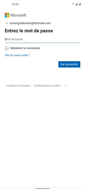 Saisissez votre mot de passe et sélectionnez Se connecter