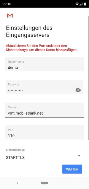 Wählen Sie Sicherheitstyp