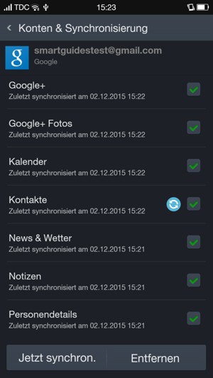 Ihre Kontakte von Google werden nun auf Ihr OPPO synchronisiert