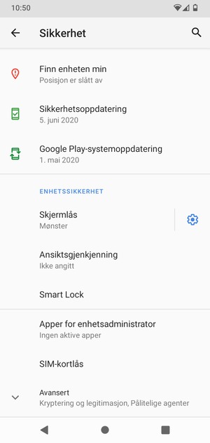 Telefonen din er nå sikret med en skjermlås