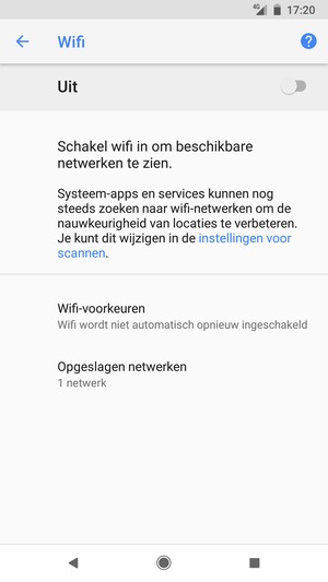 Schakel Wifi in