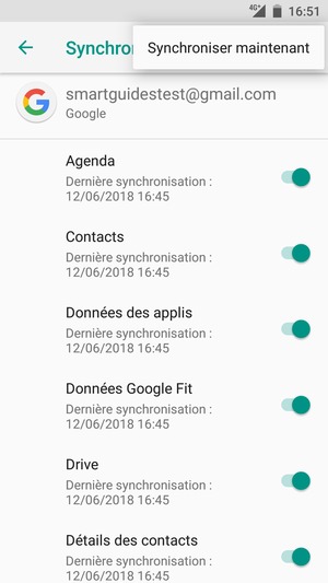 Sélectionnez Synchroniser maintenant