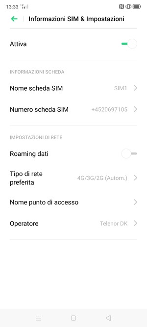 Seleziona Nome punto di accesso