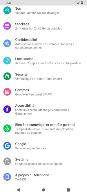 Faites défiler et sélectionnez Système