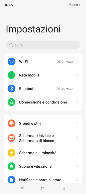 Seleziona Rete mobile