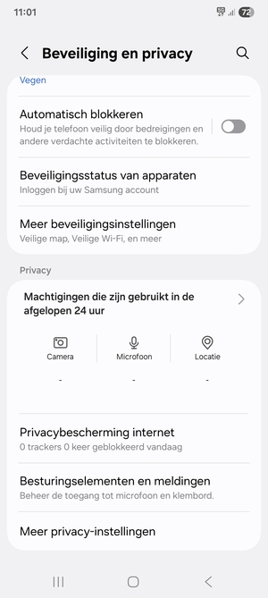 Scroll naar en selecteer Meer beveiligingsinstellingen