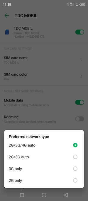 Select your preferred option