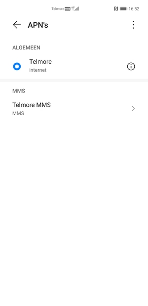 Selecteer de Menu-knop