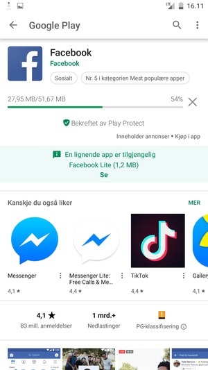 Vent til installasjonen er ferdig