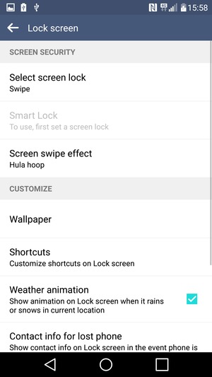 Select Select screen lock