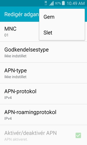 Vælg Gem