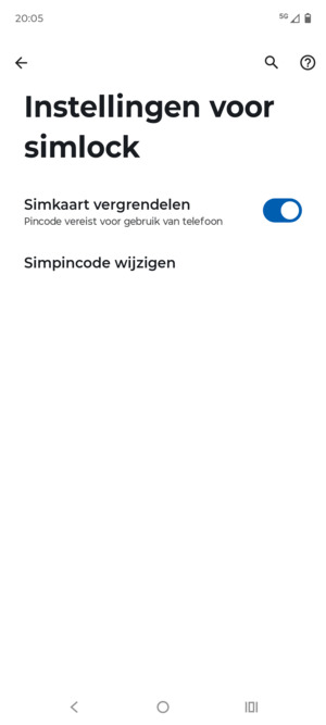 Selecteer Simpincode wijzigen