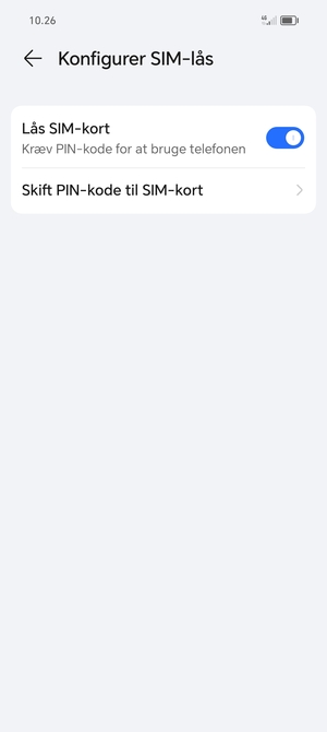 Vælg Skift PIN-kode til SIM-kort