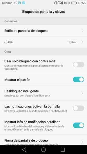 El teléfono ha sido asegurado con un bloqueo de pantalla
