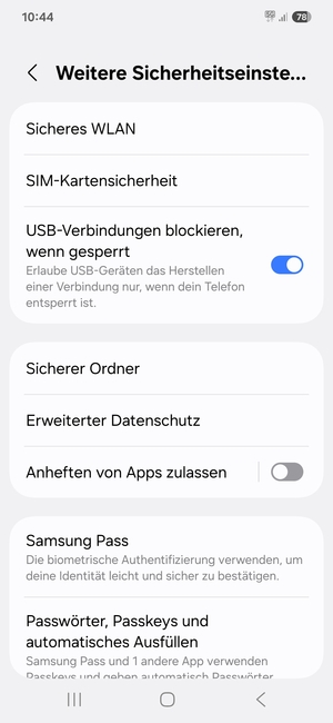 Wählen Sie SIM-Kartensicherheit