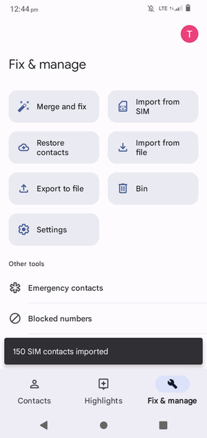 Your contacts will be saved to your Google account and saved to your phone the next time Google is synced.