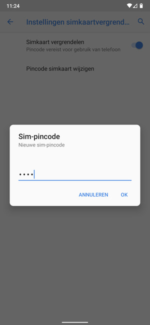 Voer uw Nieuwe SIM-pincode in en selecteer OK