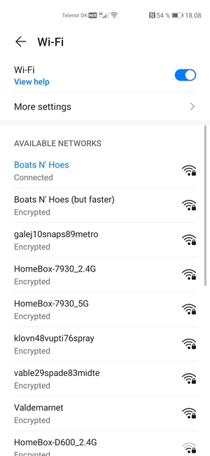 You are now connected to the Wi-Fi network