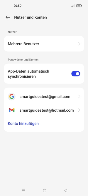 Wählen Sie Ihr Google Konto