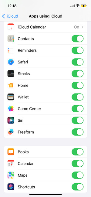 Select the services you would like to back up