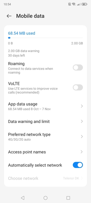 To change network if network problems occur,  turn off Automatically select network