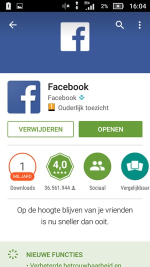 Selecteer OPENEN