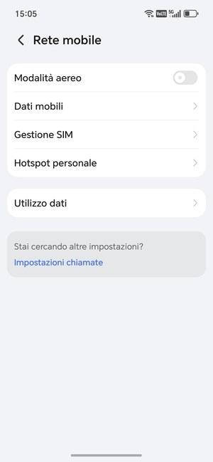 Seleziona Gestione SIM